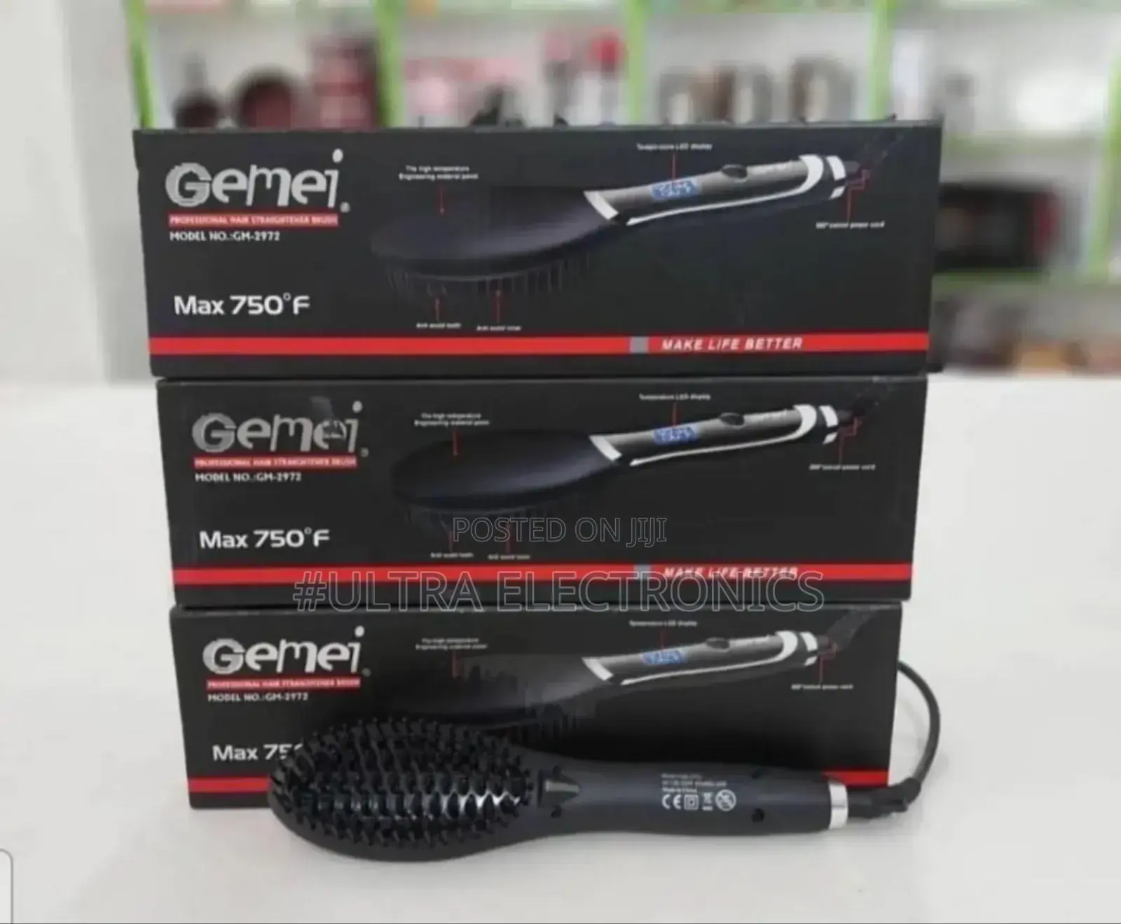 Gemei Professional Hair Straightener Brush, Model Number Gm-2972. It