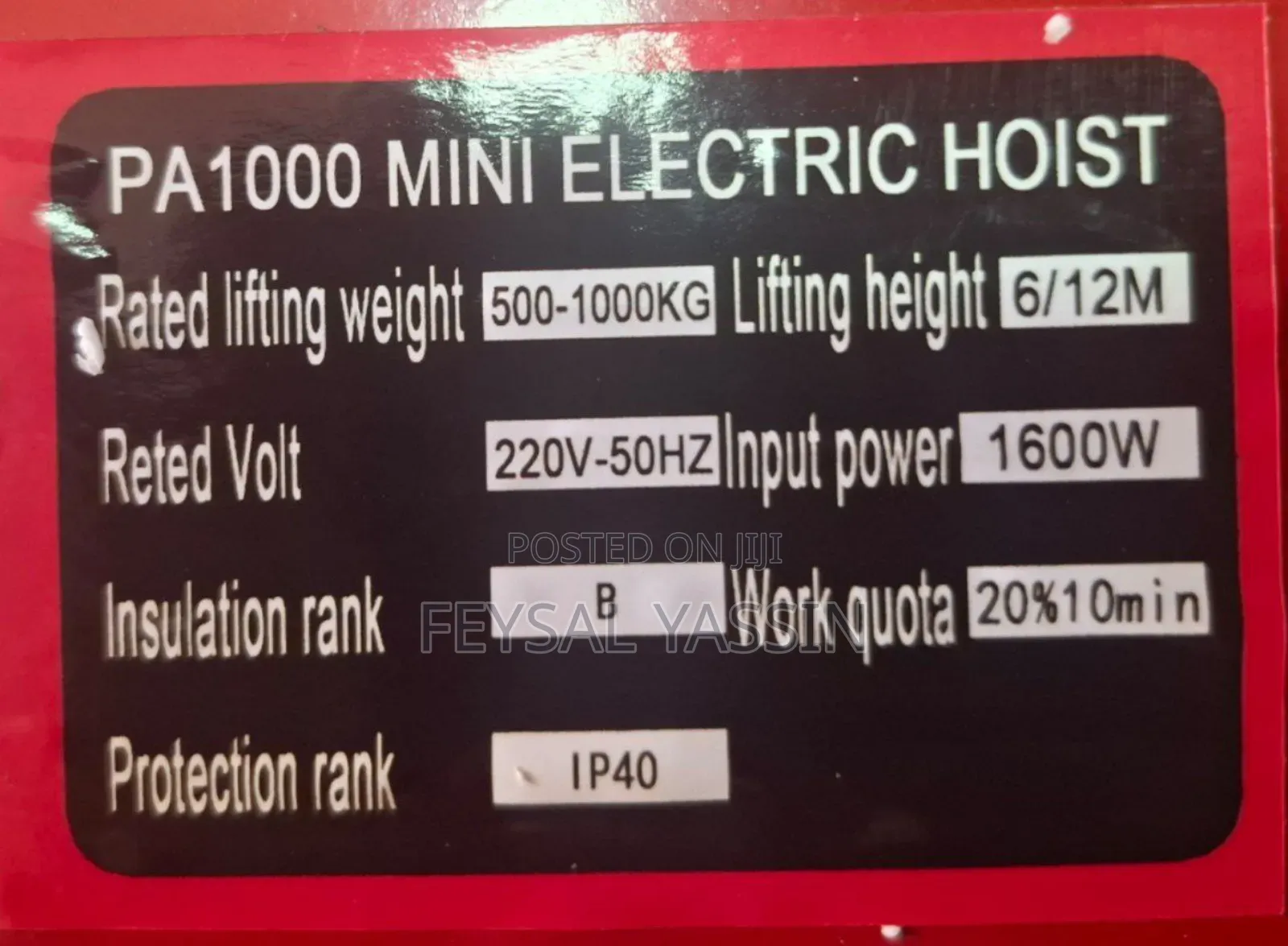 Pa1000 Mini Electric Hoist