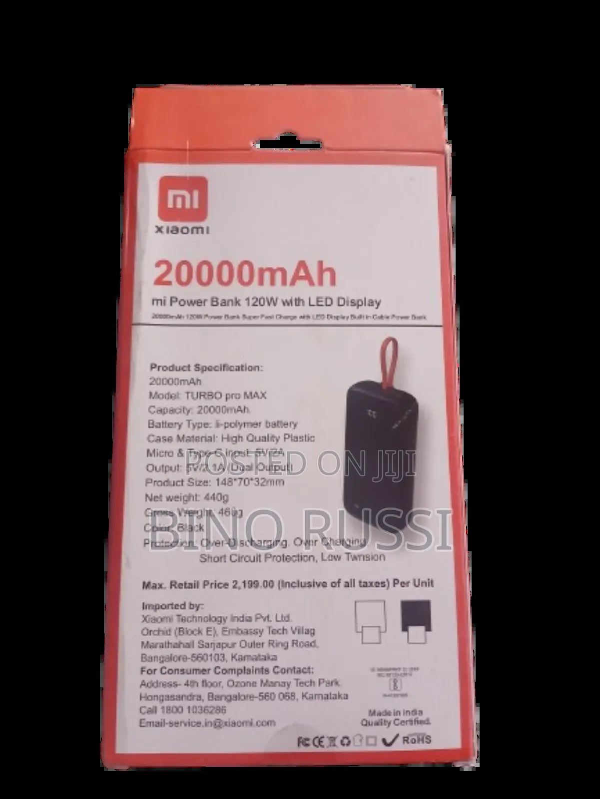 Xiaomi Mi Power Bank 20000mah (120w, Led Display)
