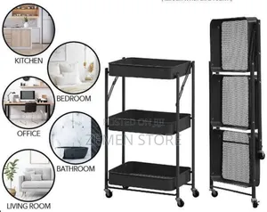 3-Tier Rolling Cart Organizer - በጣም ጠንካራ ተንቀሳቃሽ ባለ 3 ደረጃ መደርደሪያ