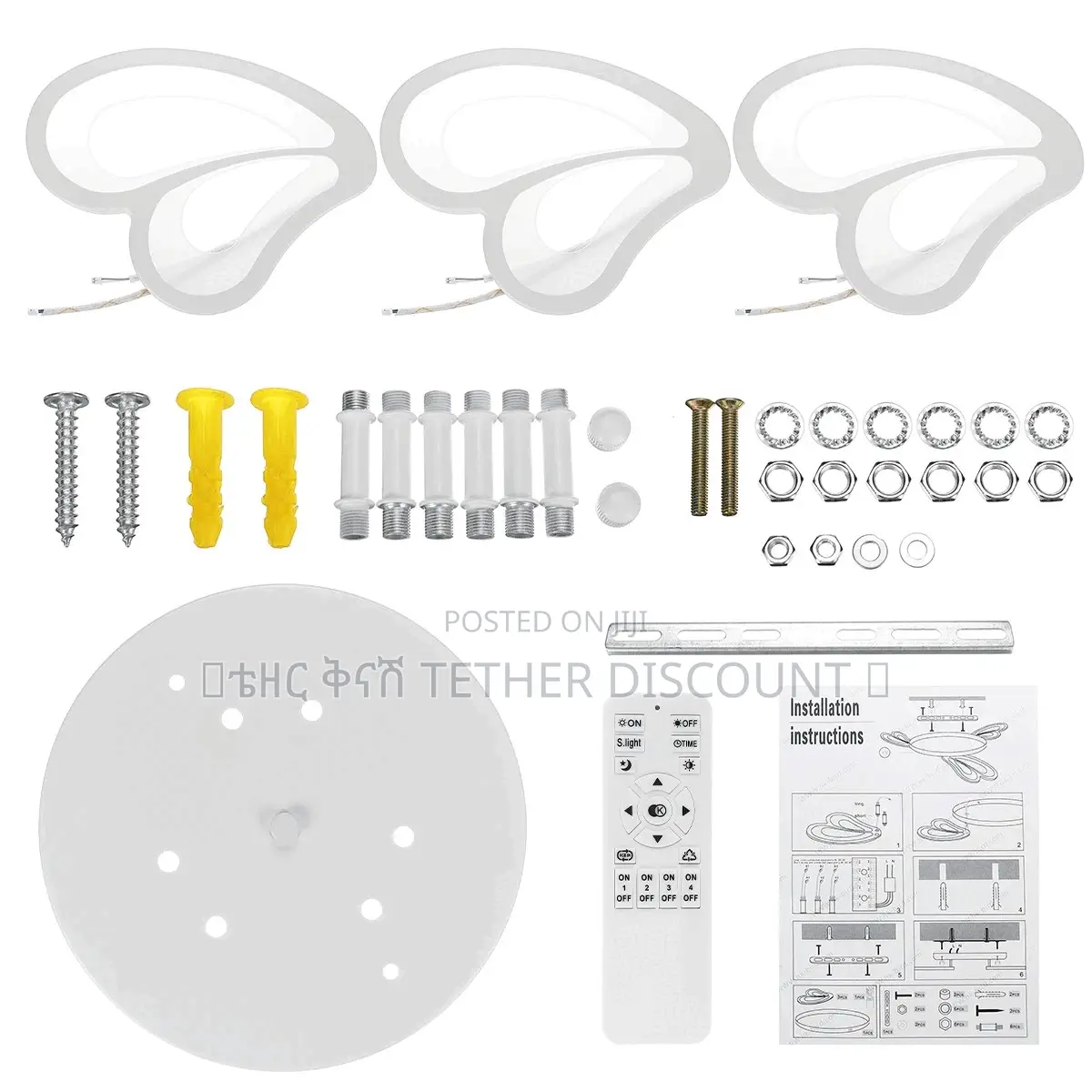 Led Dimmable Flower Shape Light ከውጪ የገባ የጣራ መብራት ጌጥ 70by70cm