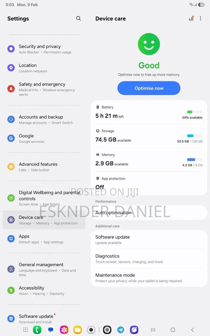 New Samsung Galaxy Tab A9+ 128 GB Black