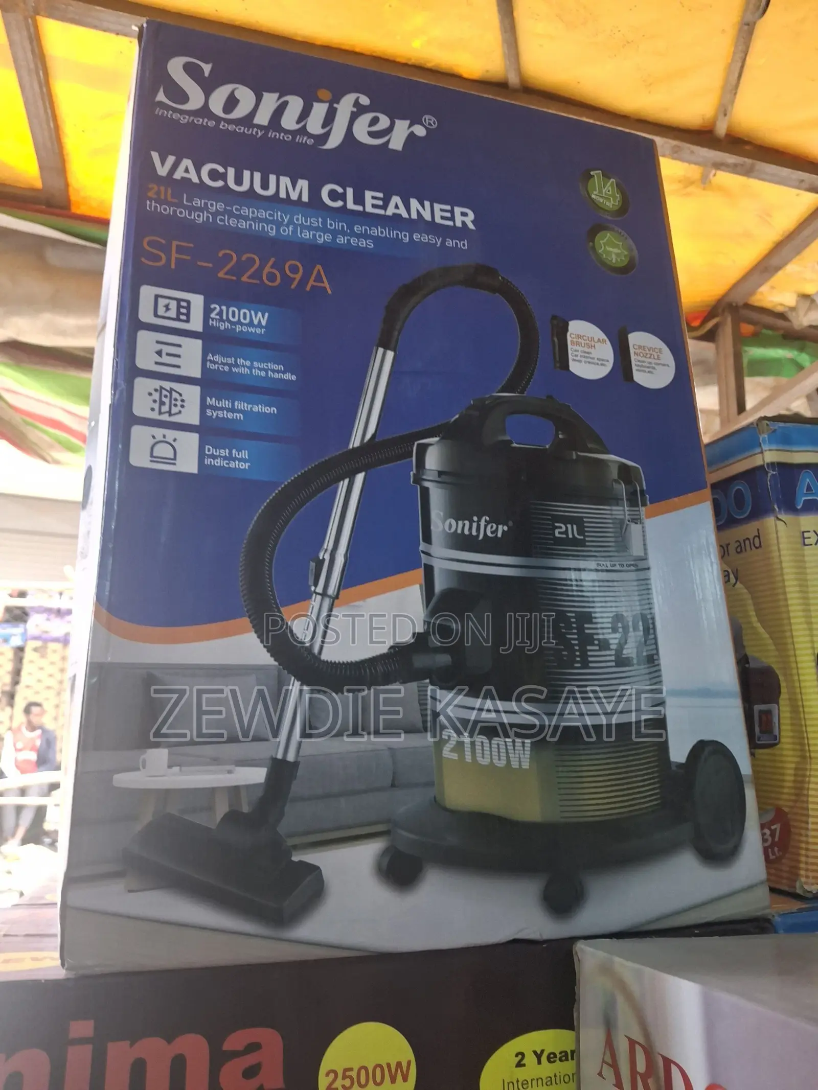 Sonifer Dry Vacuum Cleaner 21 Liter -2100 Watts Power