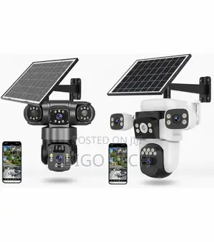Solar PTZ Security Camera Triple Lens
