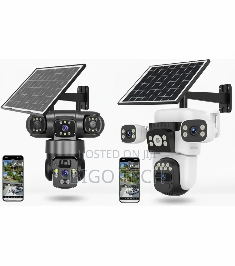 Solar PTZ Security Camera Triple Lens