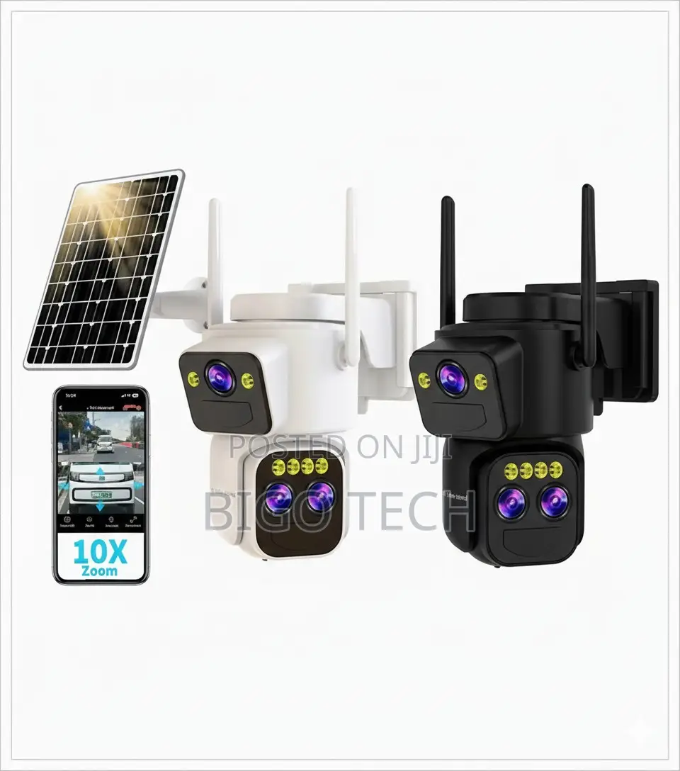 Solar PTZ Security Camera Triple Lens