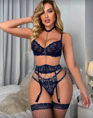 Snug Zone 5pack Floral Lace Chain Detail Garter Underwire Lingerie Set