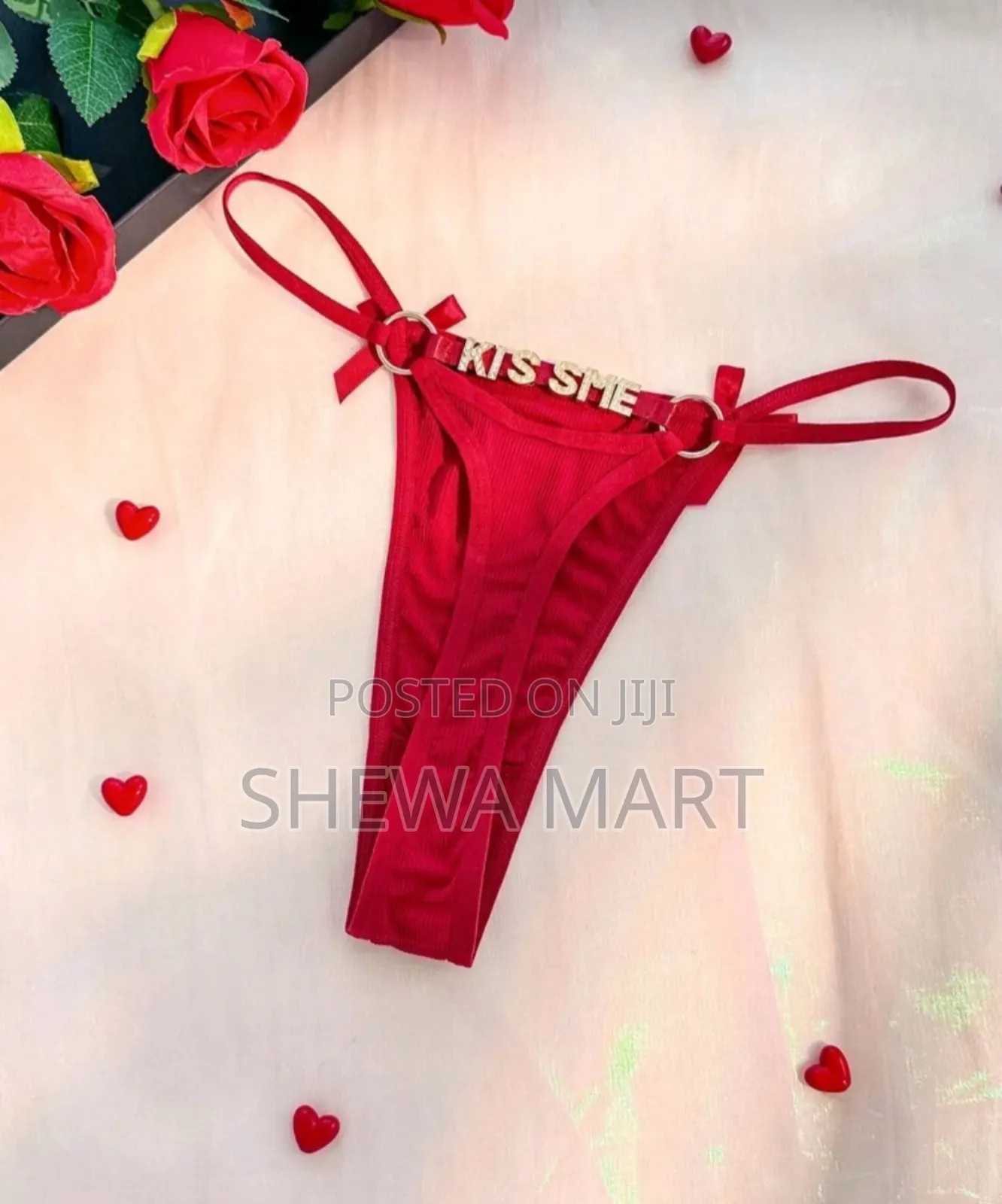 Rhinestone Letter Decor Low Rise Sexy G-String Panty for Women, Linger