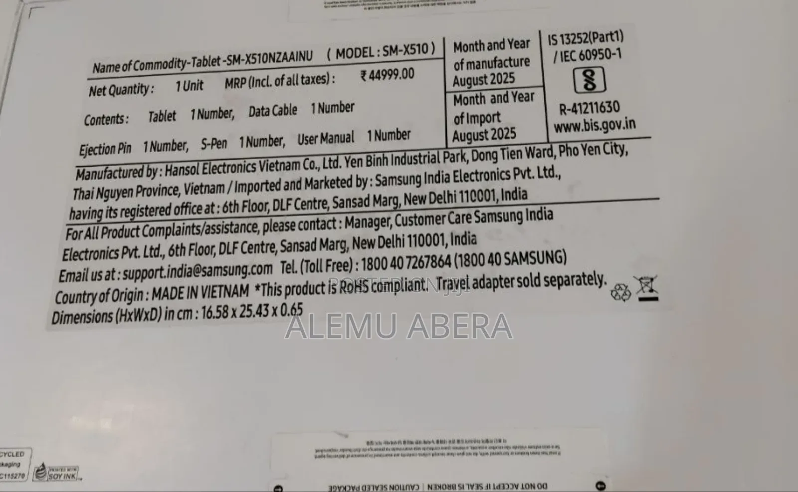 New Samsung Galaxy Tab A9 128 GB