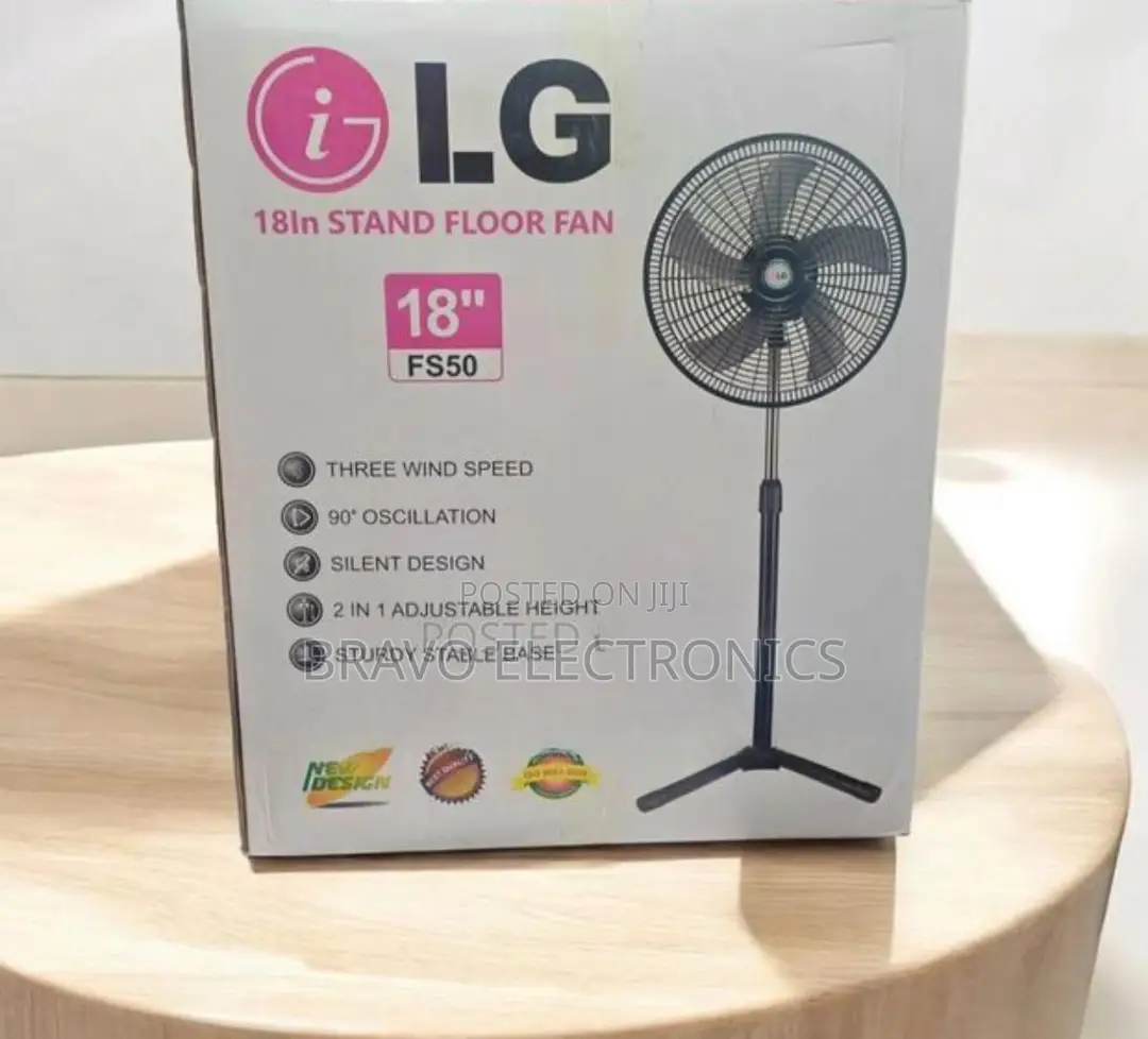 Lg Standing Fan Ventilator– 3 Speed Levels | 5 Wings | Silent
