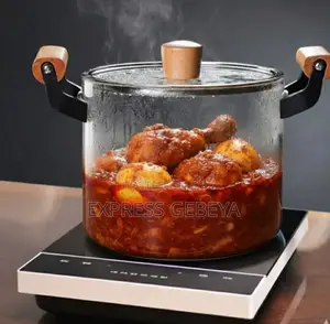 Heat Resistant Glass Pot ከፍተኛ ሙቀት ከሚቋቋም ብርጭቆ የተሰራ ድስት