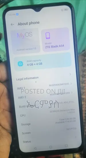 ZTE Blade A54 128 GB Black