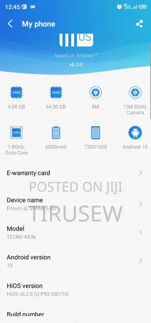 Tecno Spark 6.0 64 GB Black