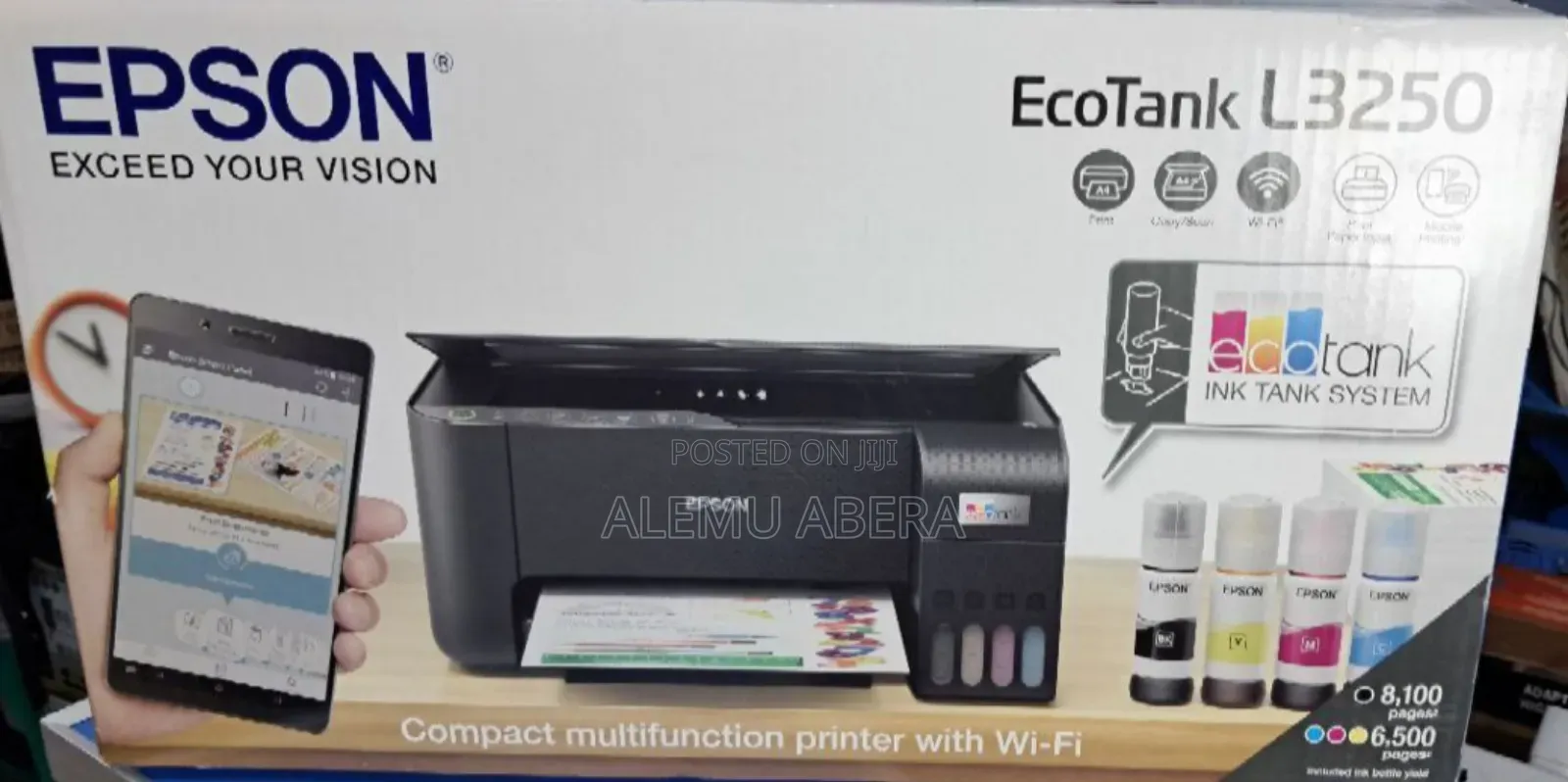 Epson Ecotank L3250 Wi-fi All-in-one Printer Print, Scan,