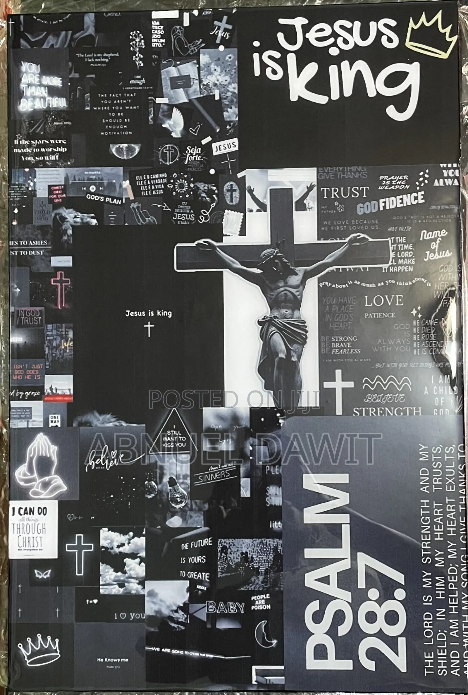 Cross Collage Epoxy Art