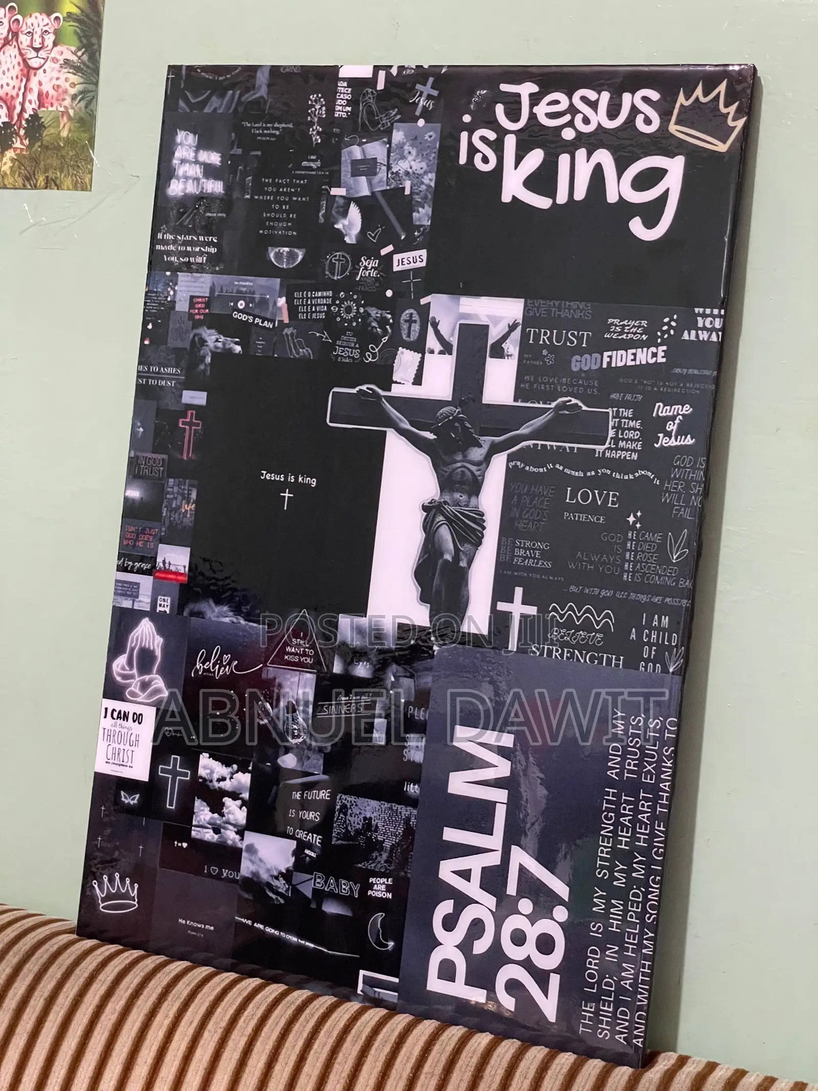 Cross Collage Epoxy Art