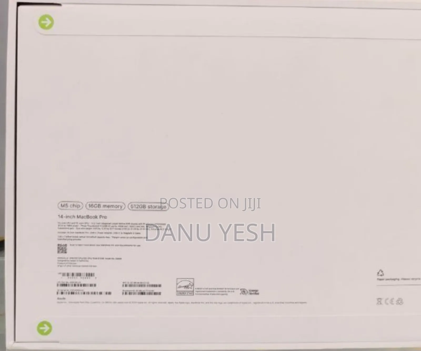 New Laptop Apple MacBook Pro 16GB Apple M5 SSD 1T