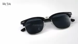 Semi-Rimless Retro Polarized Sunglasses