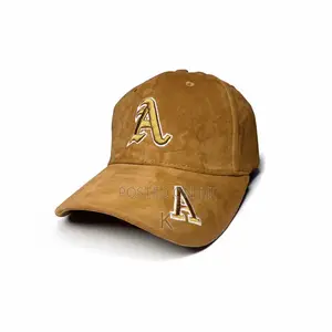 Brown Baseball Cap With An Embroidered "A" Logo