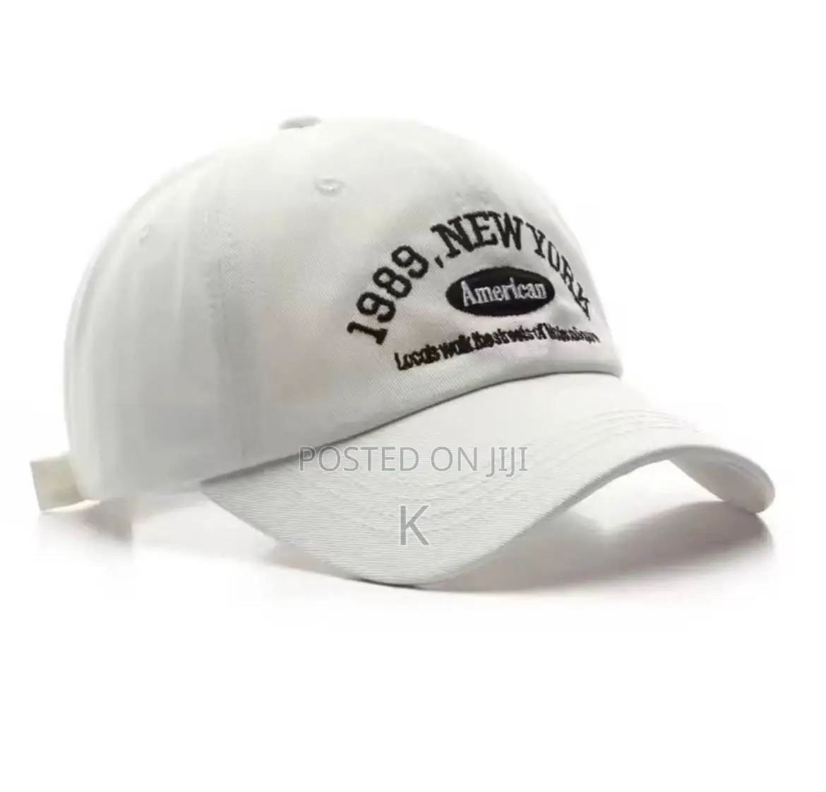 Adjustable White Unisex Cotton Baseball Cap