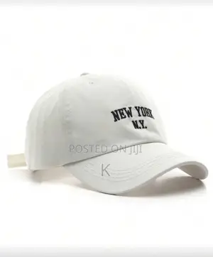 Adjustable White Unisex Cotton Baseball Cap