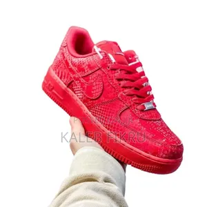 Nike Air Force 1 Low Red Snake Skin Pattern Shoes