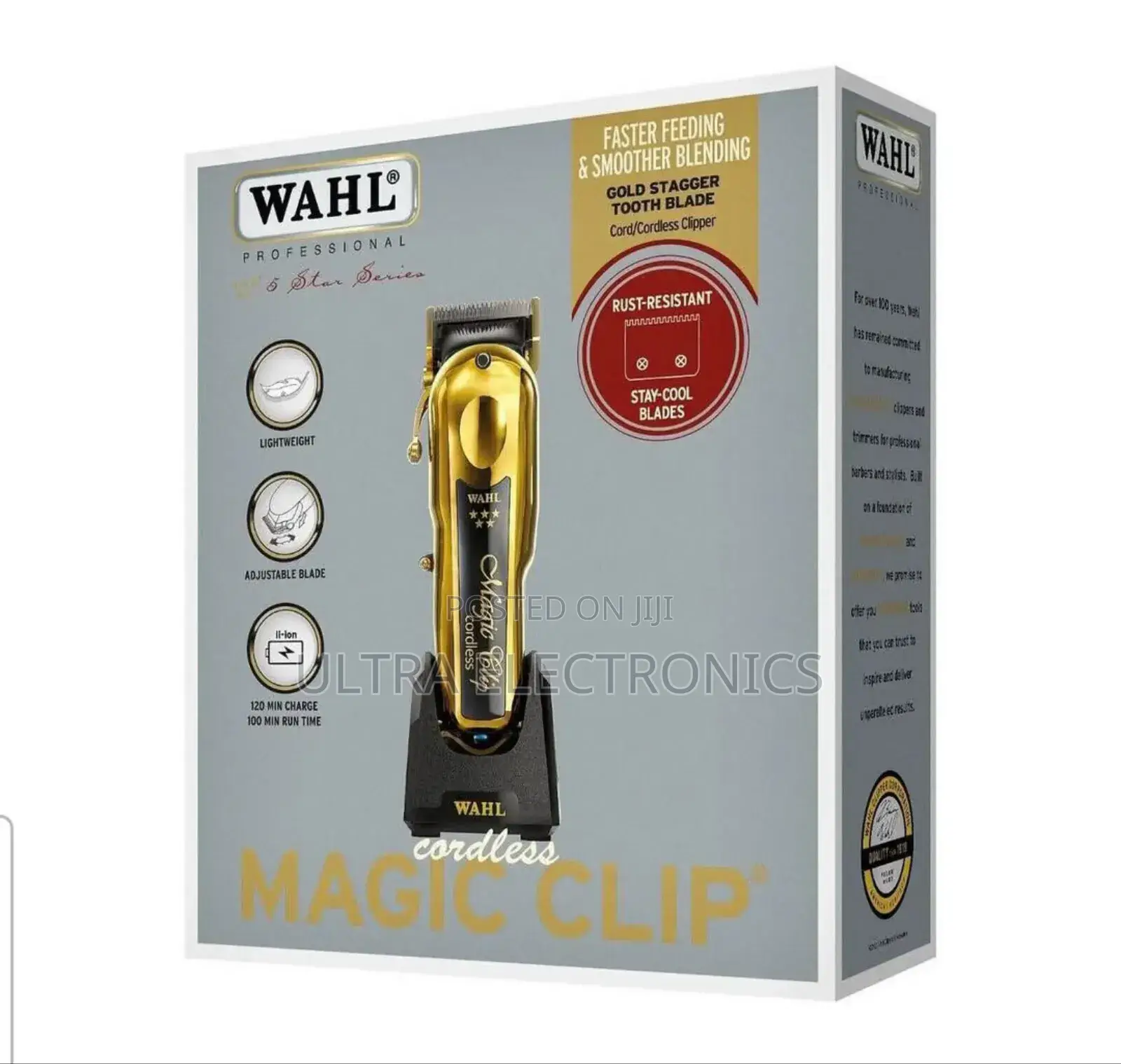 Wahl Professional 5-Star Gold Cordless Hair Clipper And