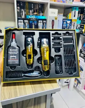 Kemei Km-709a Professional Rechargeable Hair Clipper and Trimmer Set.