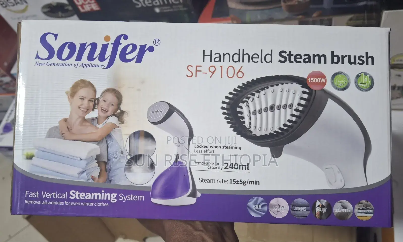 Sonifer Handheld Garment Steamer 1500 Watts 240 Ml