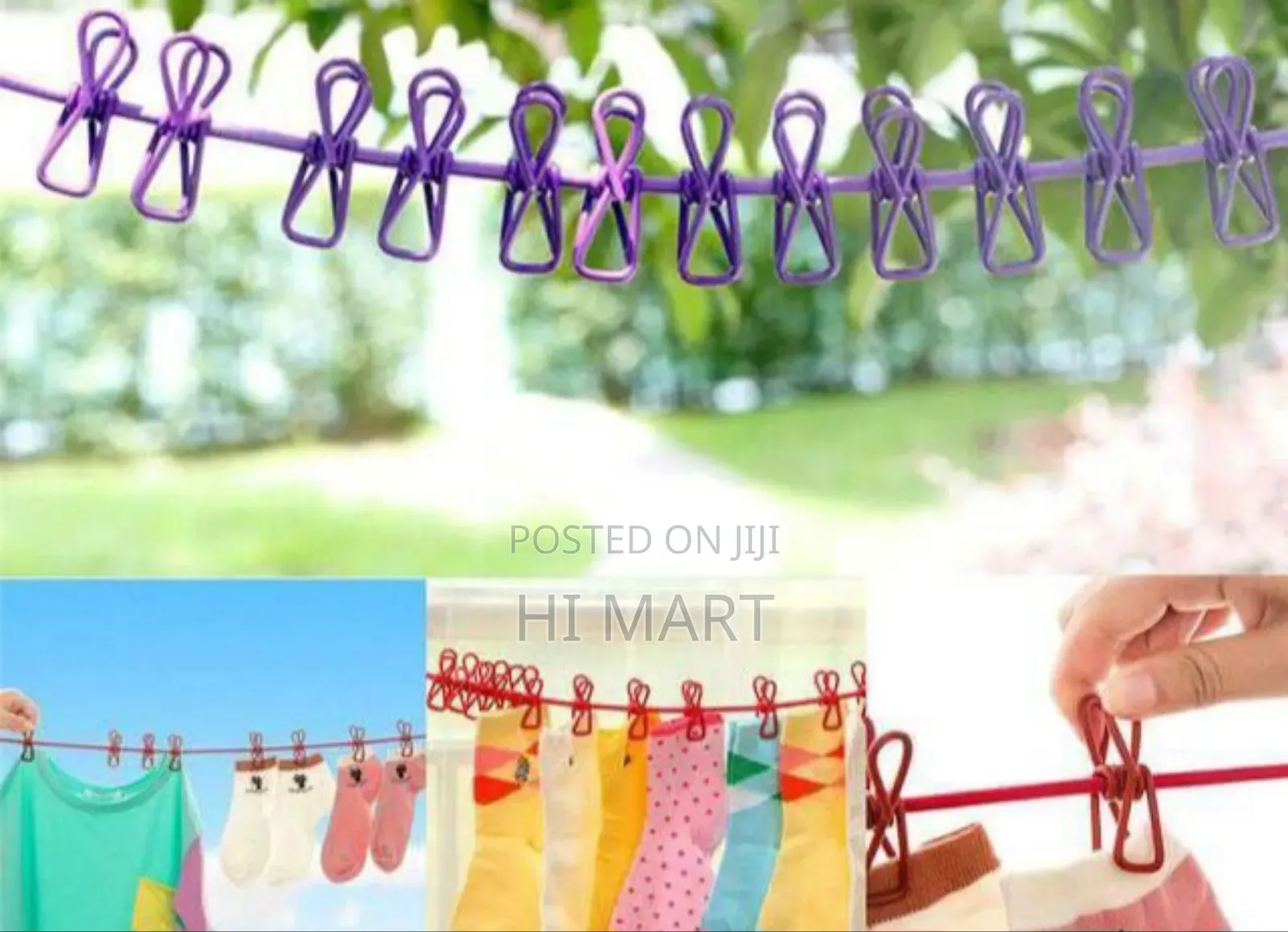 Elastic Laundary Rope(With 12 Clothspins)