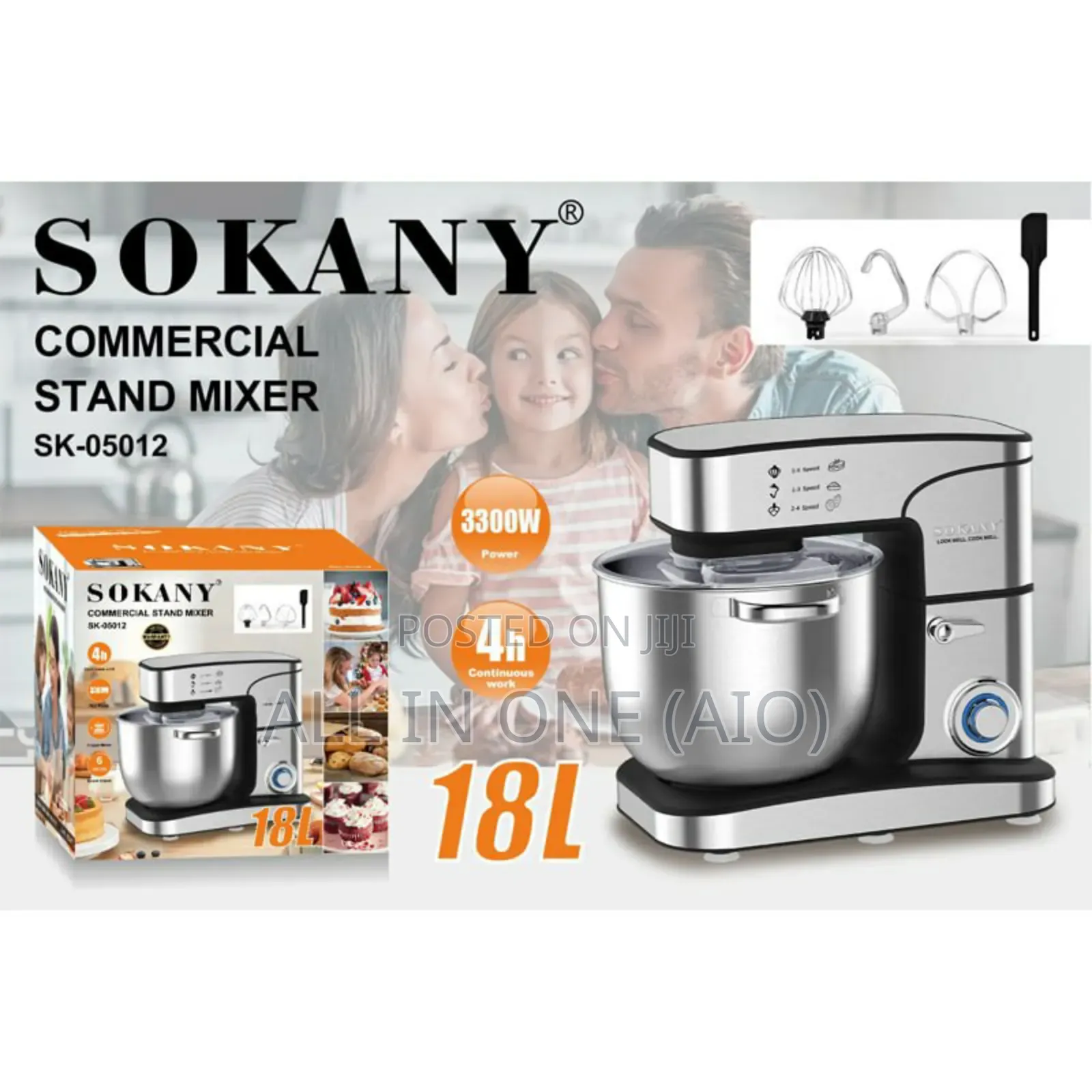 Sokany Sk-05012 - Mixer, Stand Mixer 18l, 3300w