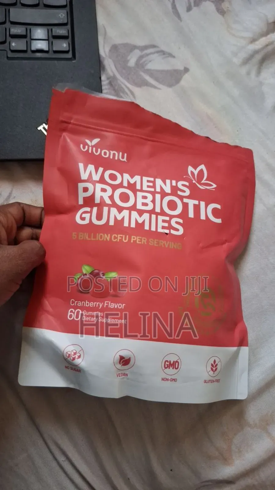 Vivonu Women's Probiotic Gummies 60 Cranberry Flavor Original From Usa