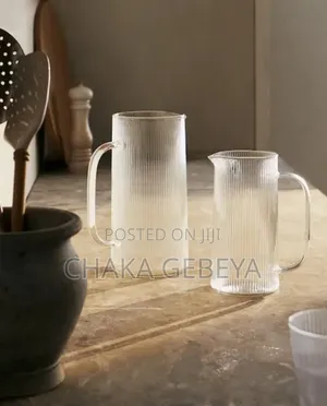 Acrylic Drink Dispenser Set - 1l Jug With 4 Matching Cups, Unbreakable