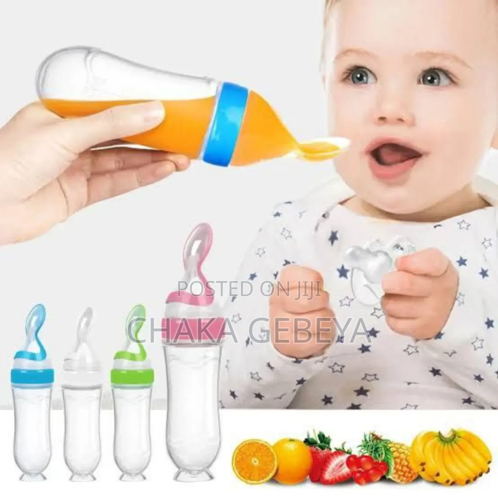 Silicone Baby Food Dispenser Spoon- Squeeze Pouch for Purees Liquids