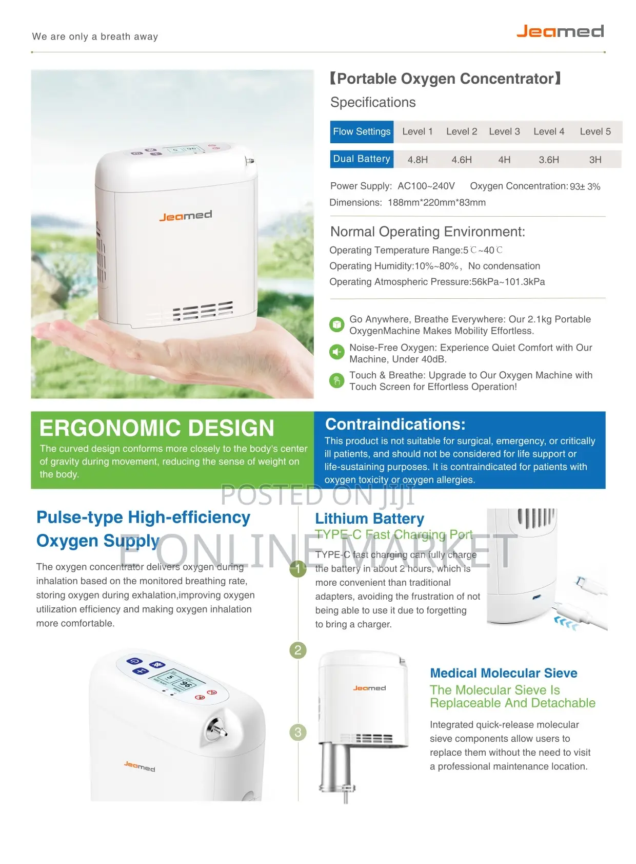 Portable 5-Liter Oxygen Concentrator