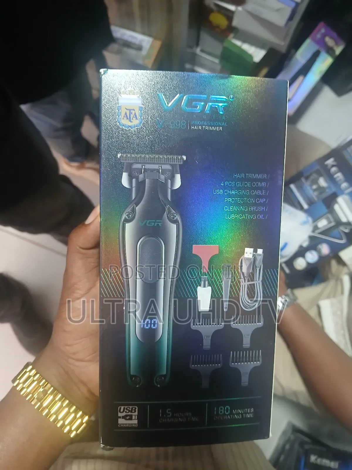 VGR v-998 Professional Cord/Cordless Hair Trimmer. Key Features
