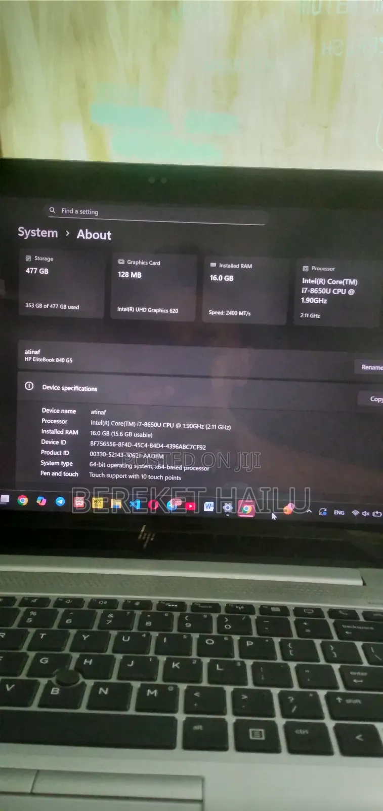 Laptop HP EliteBook 840 16GB Intel Core I7 SSD 512GB