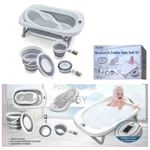 5 In 1 Foldable Baby Bathtub With A Thermometer And A Ladle