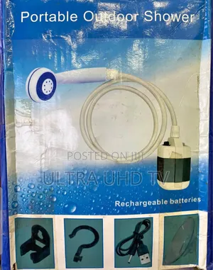 Portable Outdoor Shower System. It Is Designed To Be Compact,