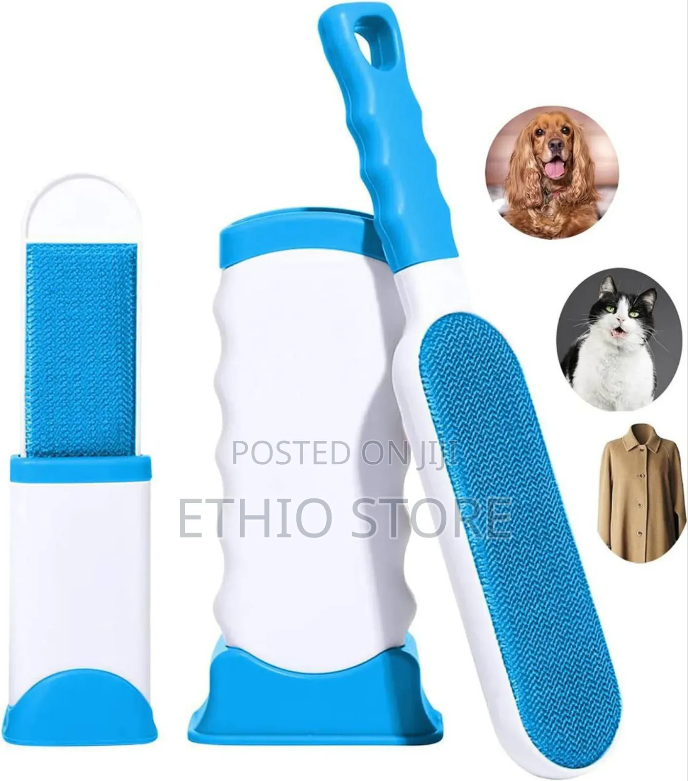Reusable Pet Fur Remover With Self-Cleaning Base
