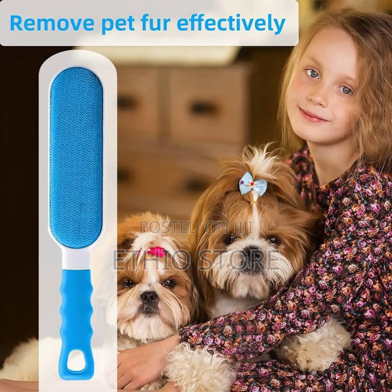 Reusable Pet Fur Remover With Self-Cleaning Base