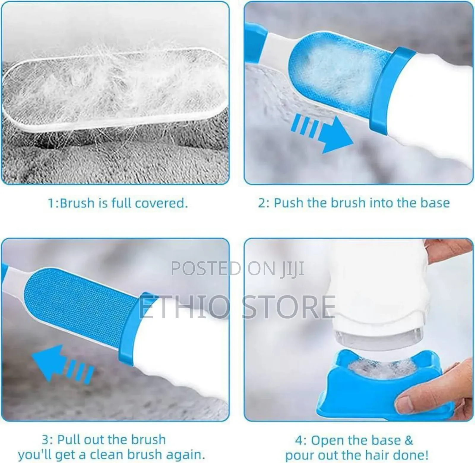 Reusable Pet Fur Remover With Self-Cleaning Base