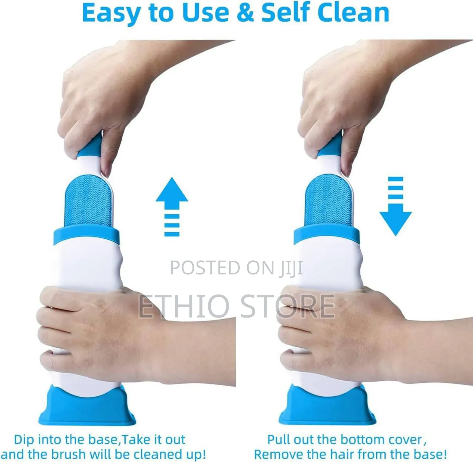 Reusable Pet Fur Remover With Self-Cleaning Base