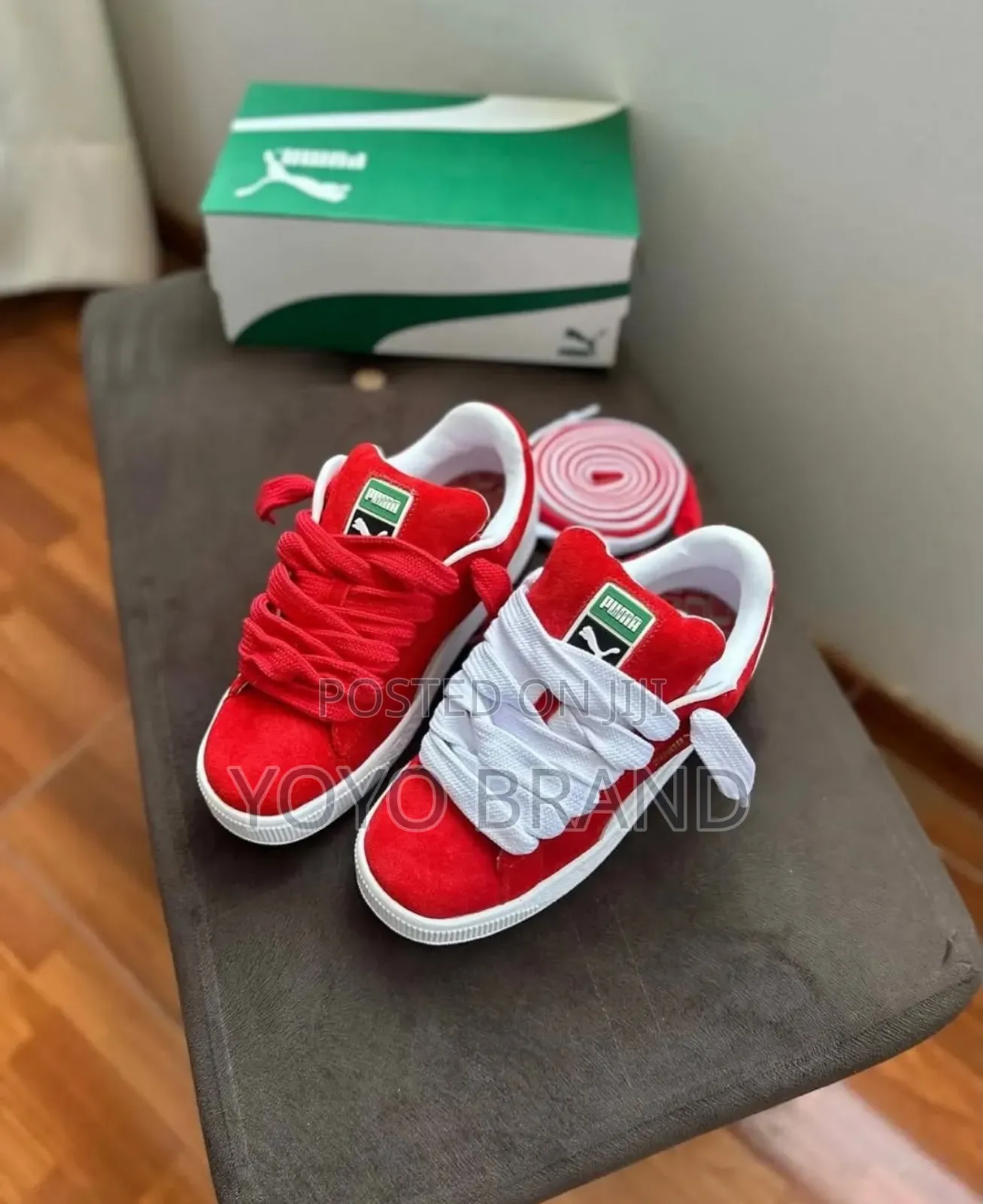 Puma Suede Xl White for Alltime Red Fashion Sneaker