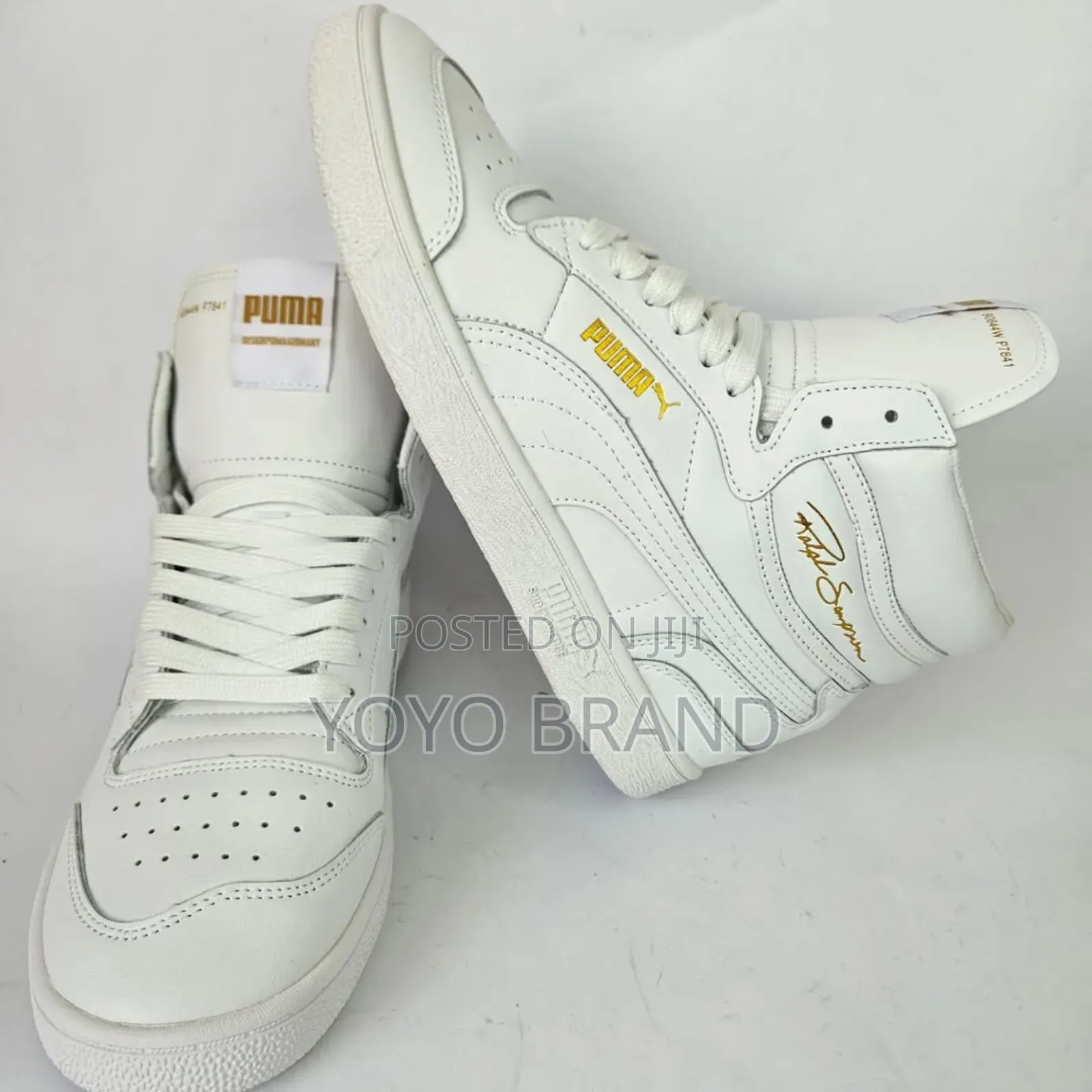 Puma Ralph Sampson Mid White Yellow Fashion Sneaker