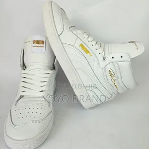 Puma Ralph Sampson Mid White Yellow Fashion Sneaker