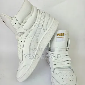 Puma Ralph Sampson Mid White Yellow Fashion Sneaker