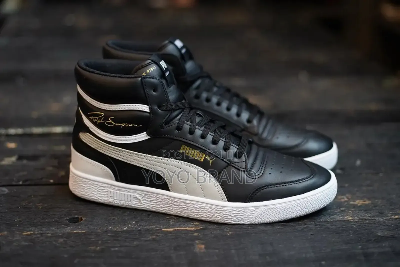 Puma Ralph Sampson Mid Black Fashion Shoes
