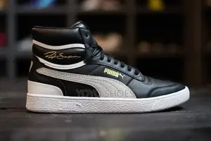 Puma Ralph Sampson Mid Black Fashion Shoes
