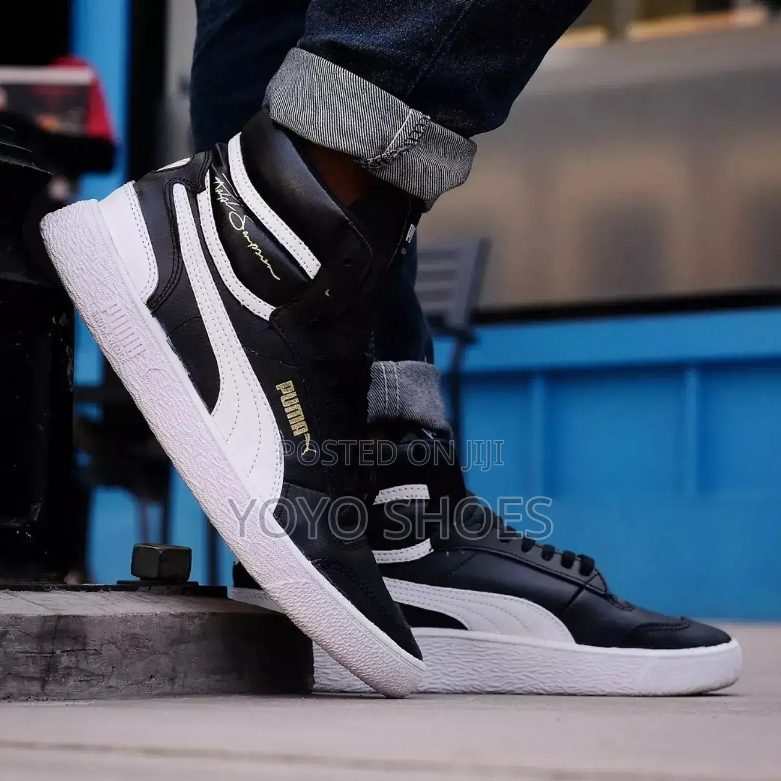 Puma Ralph Sampson Mid Black Fashion Shoes